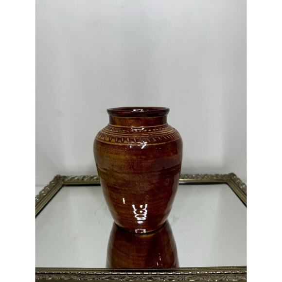 Beautiful Fall Autumn Colored Signed Pottery Vase - Picture 4 of 8